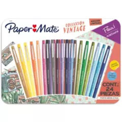 PAPER MATE - Rotulador Paper Mate Flair Colección Vintage Set Surtido x24