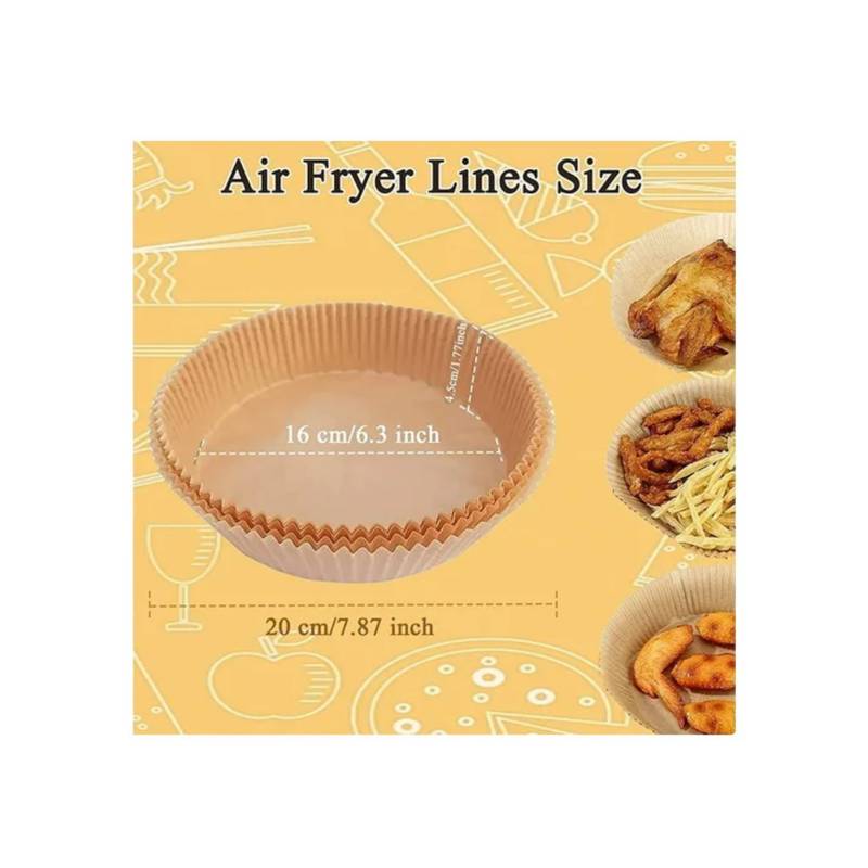 GENERICO Papel Antihaderente Desechable Para Air Fryer 50pcs