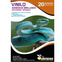 IMPRINK - Vinilo Adhesivo Blanco Glossy Imprimible A420 Hojas