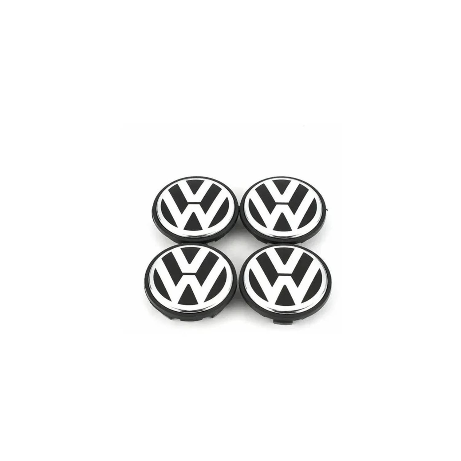 X4 Set Tapas Centro De Llanta Volkswagen 70mm Negro