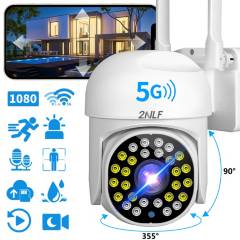 2NLF - 2NLF® Cámara de Seguridad 1080P HD WiFi 5G Impermeable Exterior Blanco