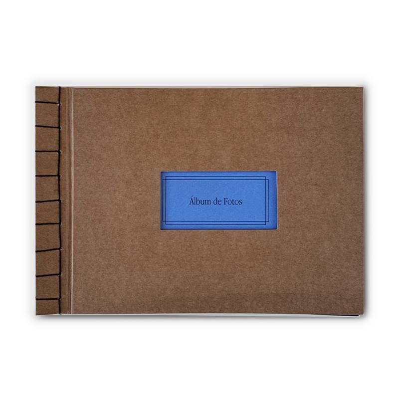 DIOGENES PAPELERIA Álbum Artesanal - 40 fotos 10x15 cm - Hojas negras -  Kraft con Azul