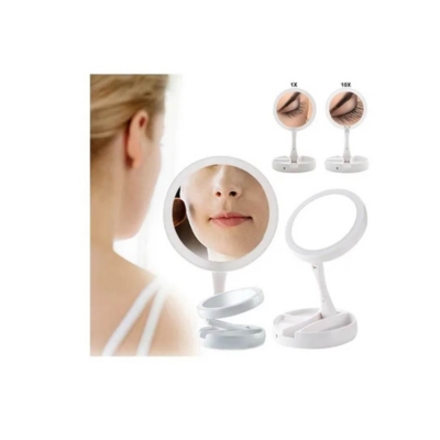 GENERICO Espejo Con Luz Led Para Maquillaje Plegable + Aumento X 10…