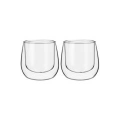 GLASSO - Set de 2 Vasos de Espresso Glasso con Doble Pared de Vidrio GLASSO