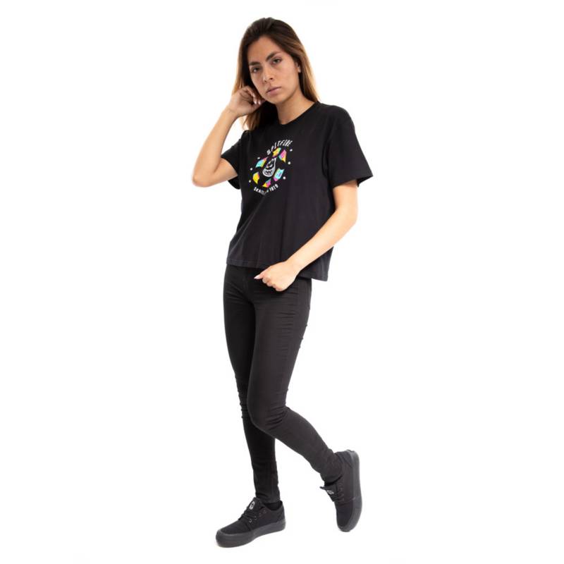 SPITFIRE Polera manga corta mujer spitfire skate like a girl negro