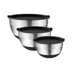 SIMPLIT - Set 3 Bowls con Tapa Acero Inoxidable Antideslizante Simplit