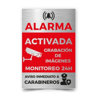 Placa Letrero Cartel Disuasivo Alarma Perimetral Seguridad