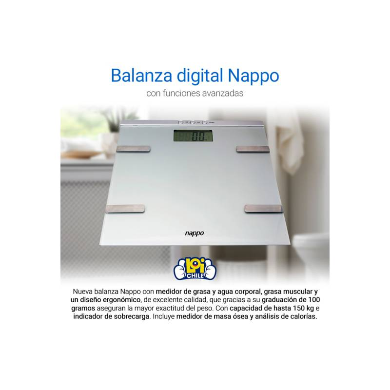 NAPPO Balanza Digital Nappo Grasa Musculo Calorías NAPPO | falabella.com