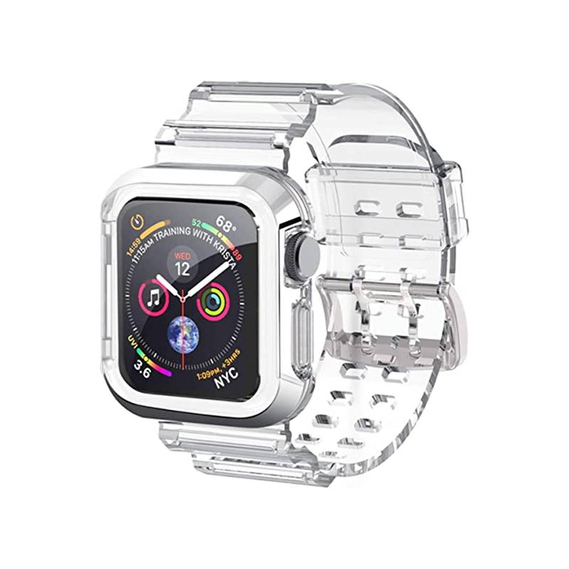 GENERICO - Carcasa c/Correa Transparente  Apple Watch 38/40/41 mm serie de 1 a 7