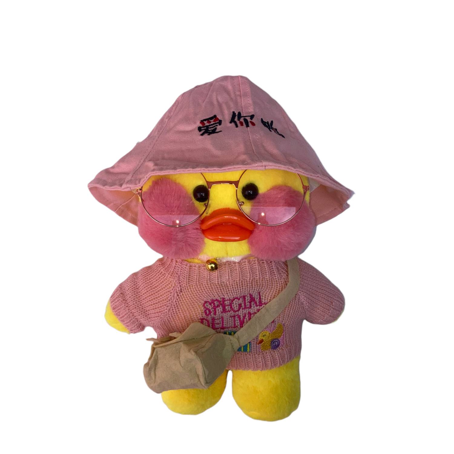 GENERICO PELUCHE AMARILLO ROSA PATITO LALAFANFAN 