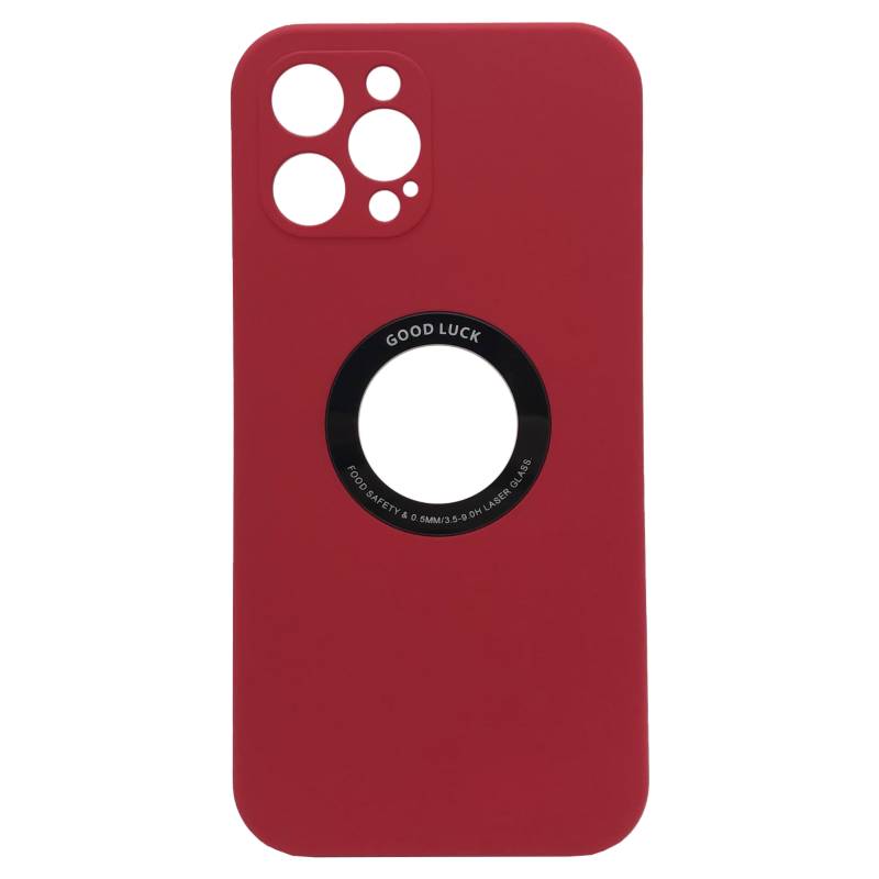 GENERICO - Carcasa para iPhone 12 Pro Max Silicona Gruesa Microfibra - Rojo