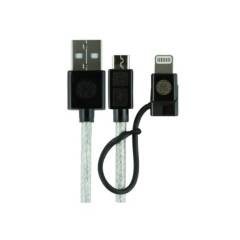 GENERAL ELECTRIC - Cable 2 en 1 Micro USB Adaptador Lightning 0.90 Mts GENERAL ELECTRIC