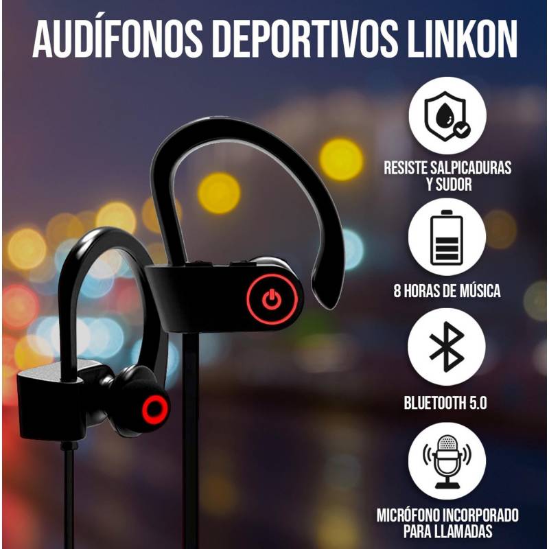 LINKON Audifonos Deportivos Inalambricos Bluetooth Microfono