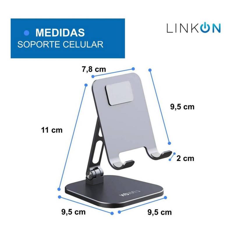 LINKON Soporte Base Porta Celular Para iPad Tablet Escritorio Alumi