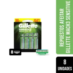 GILLETTE - Repuestos de Afeitar Gillete Mach3 Sensitive 8un