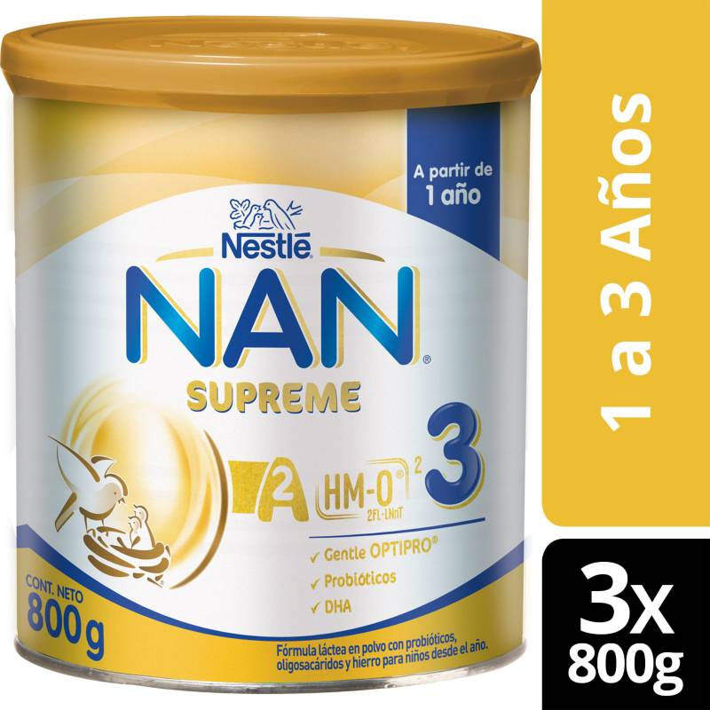 NAN - Fórmula Infantil Nan® Supreme 3 800g X3 Tarros