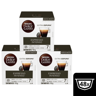 Capsulas Dolce Gusto Espresso Intenso Caja X 16 (pack X3)