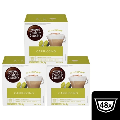 Capsulas Dolce Gusto Nescafe Cappuccino Cafe - Pack X3 Cajas