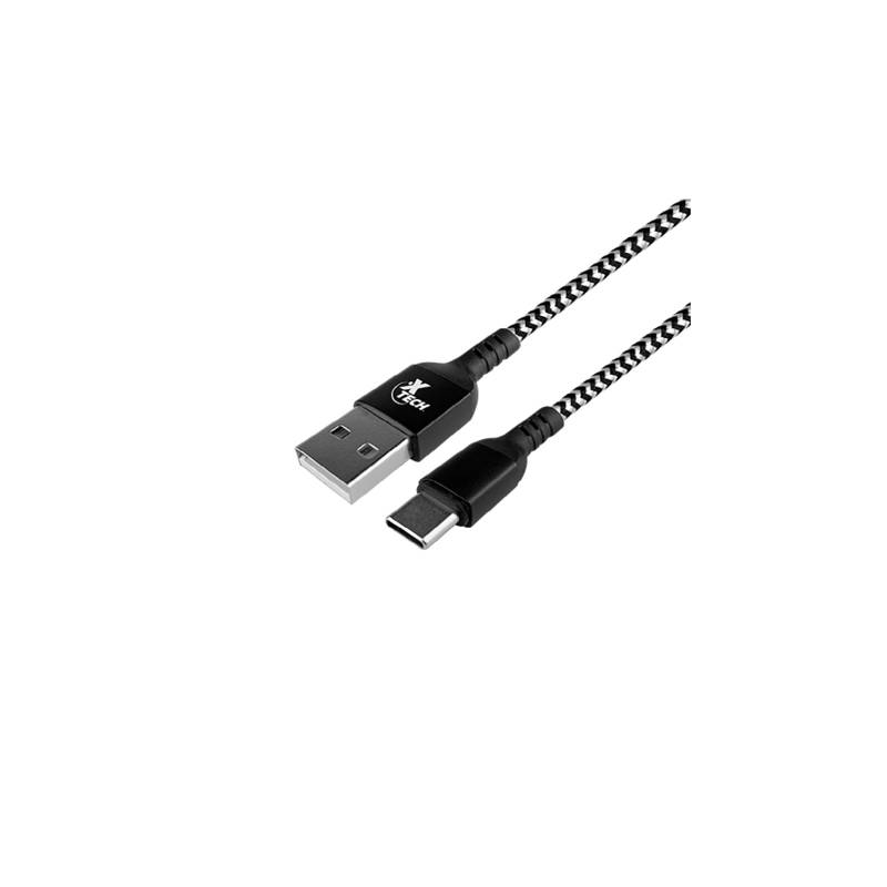 XTECH - Cable trenzado con conector Tipo C macho a USB 2.0 A macho XTECH