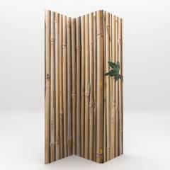 BIOMBOS.CL - Biombo Decorativo Separador Textura Bambú