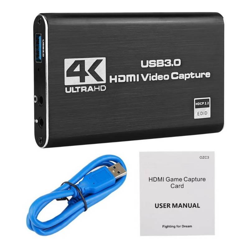 GENERICO - Capturadora De Video Audio Mic Usb 3.0 A 4k Ultra Hd