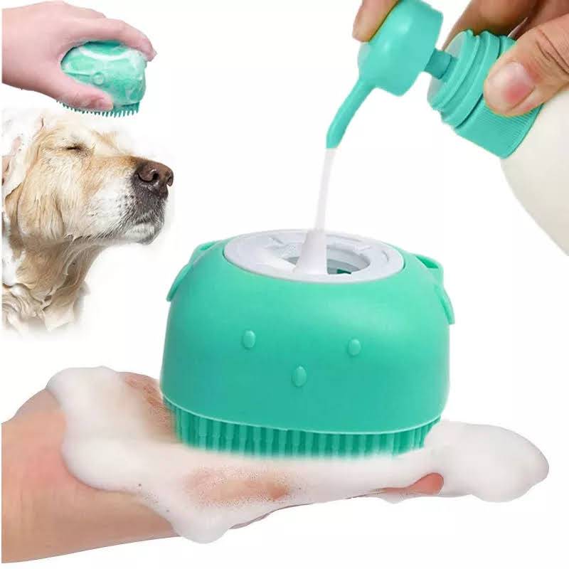 "Cepillo Para Baño Mascotas Con Dispensador Automatico Calipso"