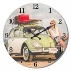 RUNN - Reloj Mural Decorativo Vintage Escarabajo Playero