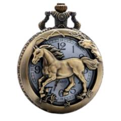GENERICO - Reloj De Bolsillo Crazy Horse Con Cadena Quartz Ak55