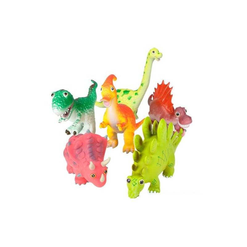 DULCCITTO Set Dinosaurios Amigos para el Baño Juguete de Goma |  