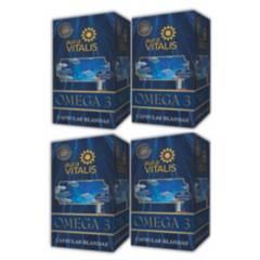 AURA VITALIS - pack 4 Omega 3 - 60 Caps c/u Aceite de Sardinas Gelatina Glicerol