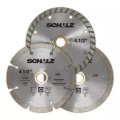 SCHULZ - Set discos de corte diamantados continuo, segmentado, Turbo 4 - 1/2 "