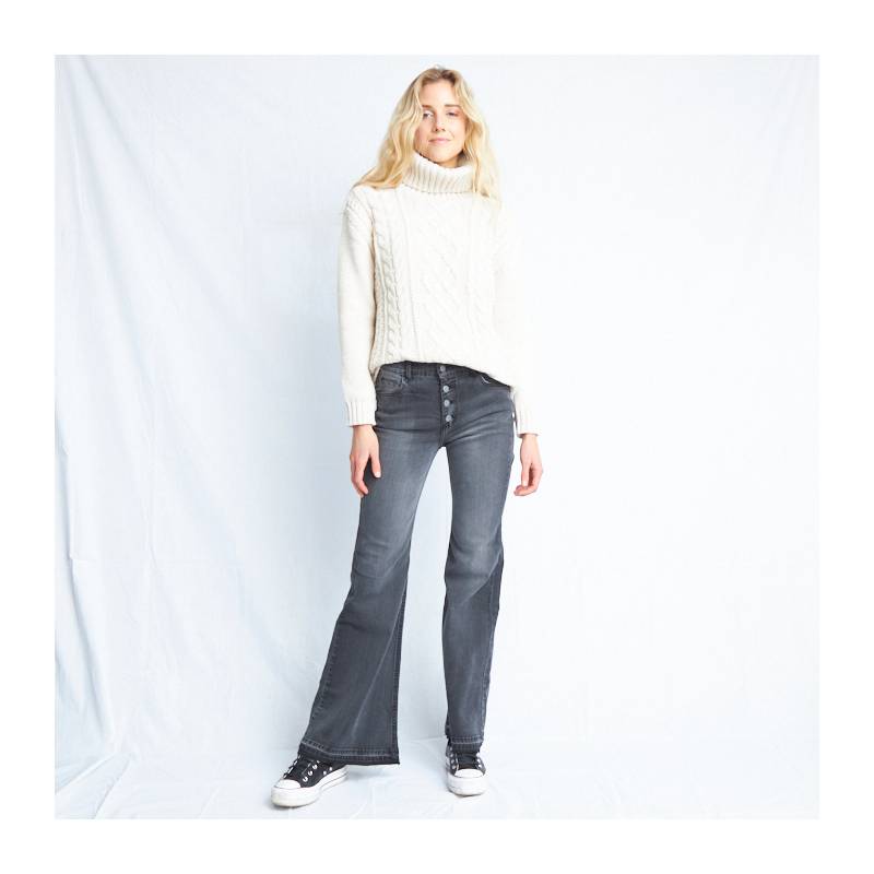 Flare Low Jeans - Gris oscuro - MUJER