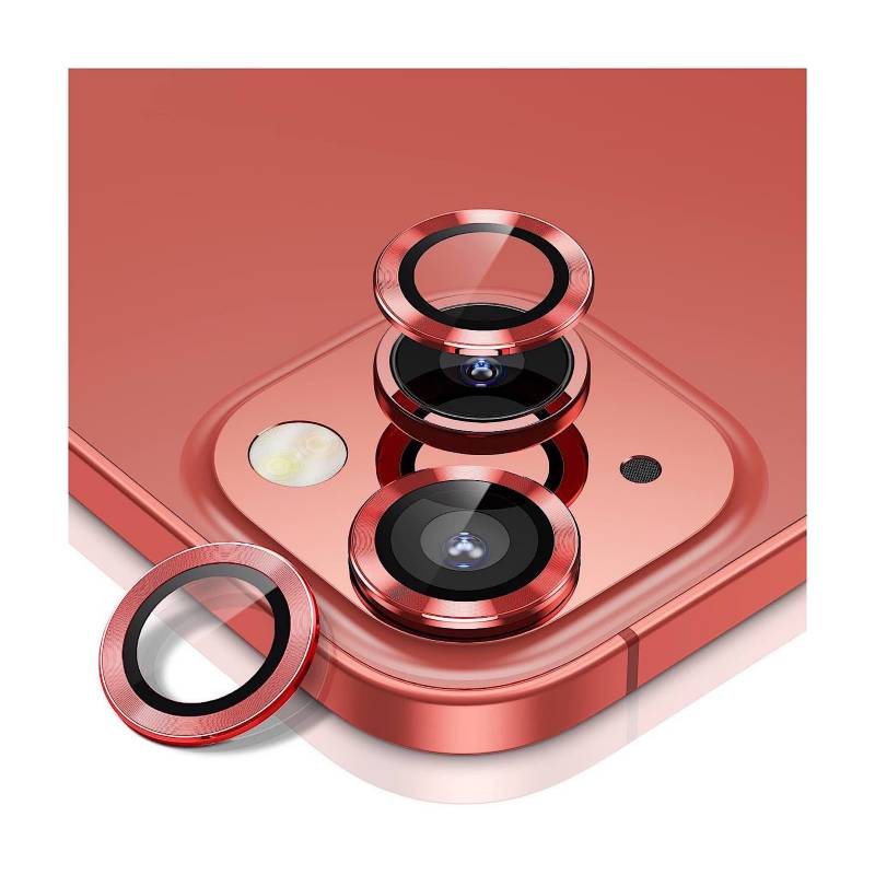 GENERICO Protector Para Camara iPhone 13 Normal - 13 Mini - Rojo
