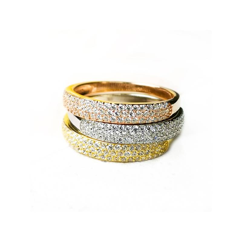 BE YOU Anillo ba ado oro 18kt y circones falabella