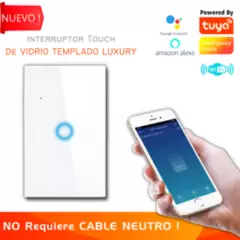 D MOTICA - Interruptor Touch Simple Inteligente Wifi - 1 Canal Sin Neutro BLANCO