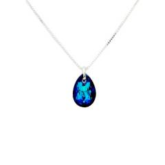 JOYAS MONTERO - Collar Gota de Luz Cristales Genuinos Bermuda Blue