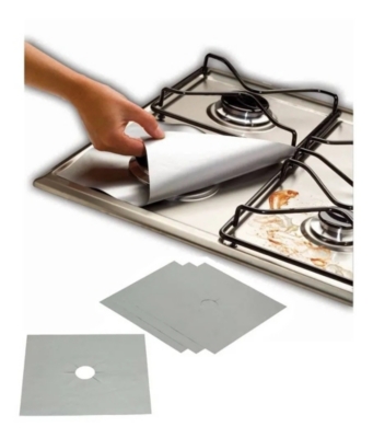 Pack 24 Lamina De Aluminio Fogon Protector Cocina Estufa Gas