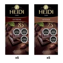HEIDI - Pack 5 tableta Heidi extreme 80g+5 Heidi intense 80g