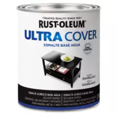 RUST OLEUM - Esmalte al Agua Ultra Cover 946ml Negro Semi Rust Oleum