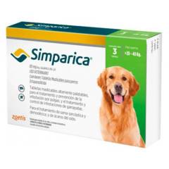 GENERICO - Simparica Antiparasitario Perros 20 A 40 Kg 3 comprimidos