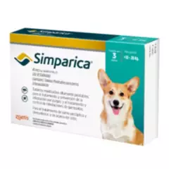 GENERICO - Simparica Antiparasitario Perros 10 A 20 Kg 3 comprimidos