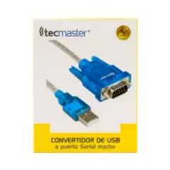 TECMASTER - Cable Conversor Usb A Puerto Serial Tecmaster Azul