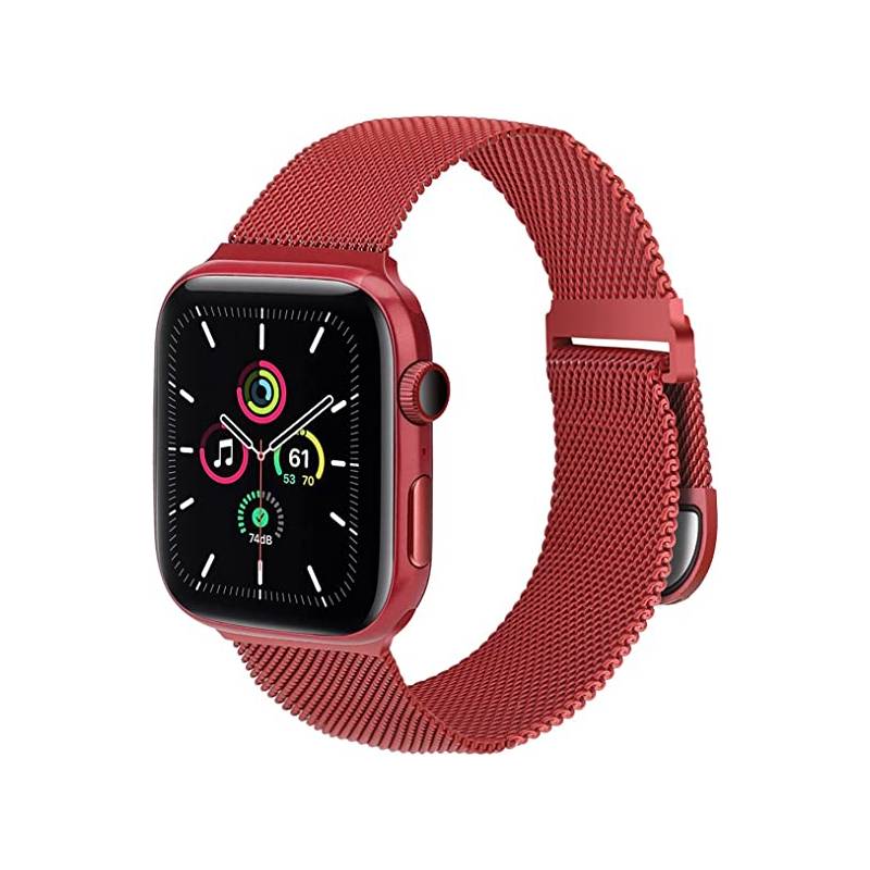 GENERICO - Correa Metálica Roja para Apple Watch de 38 / 40 / 41 mm