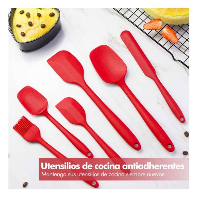 Kit de cucharas utensilios de cocina para antiadherentes GENERICO