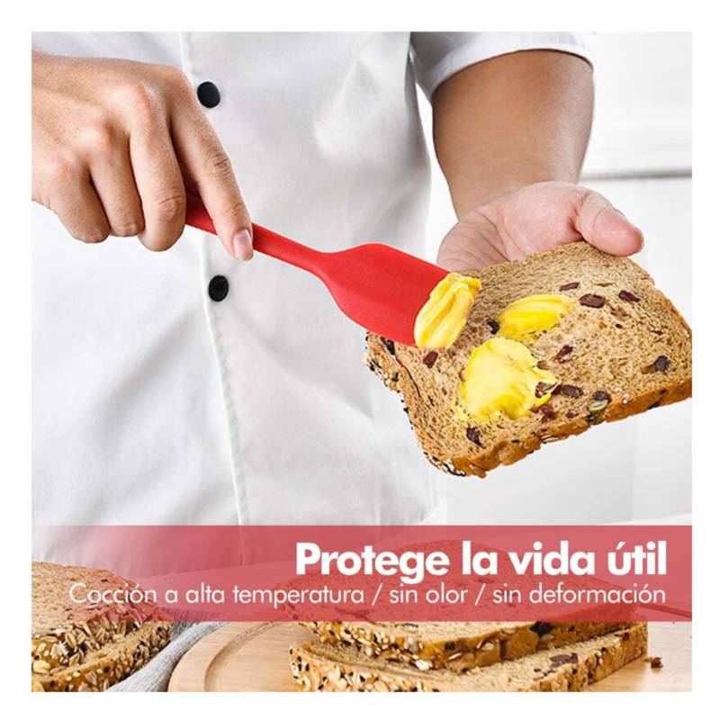 GENERICO Kit 11 Utensilios De Cocina Set Espátulas De Silicona  Antiadherente