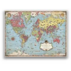 MAPPIN - Mapa del Mundo ilustrado de 1931 - Lámina
