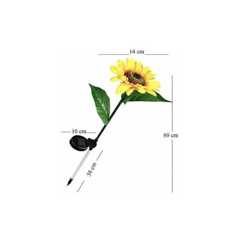 GENERICO Estaca Solar De Girasol Luz Led Cálida Pack 2 Und 