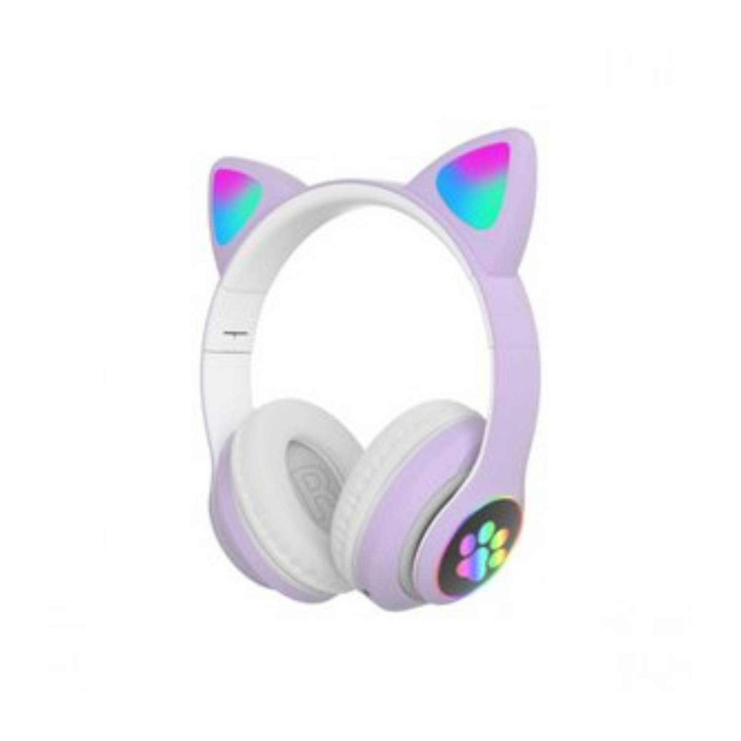 GENERICO Audifono Bluethooth Inal mbricos Oreja Gato Cat MORADO