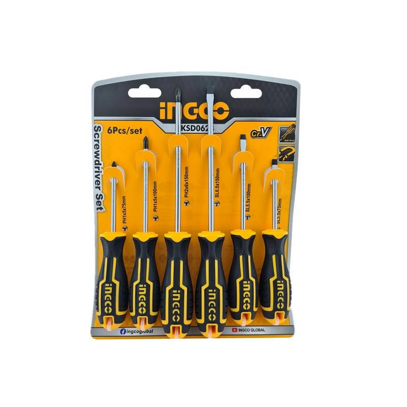 INGCO Kit Set Juego Destornilladores 6 Piezas