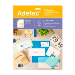 ADETEC - 250 Etiquetas Autoadhesivas Blancas Para Impresoras  